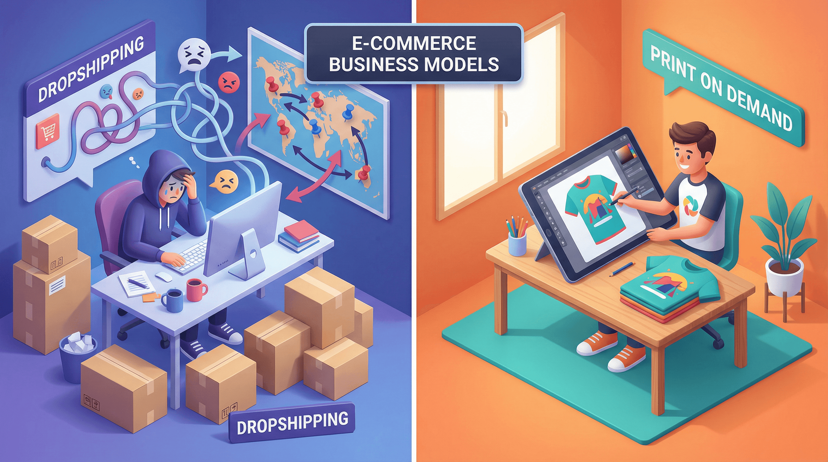 Cover for Dropshipping vs Print on Demand: The 2026 E-commerce Showdown