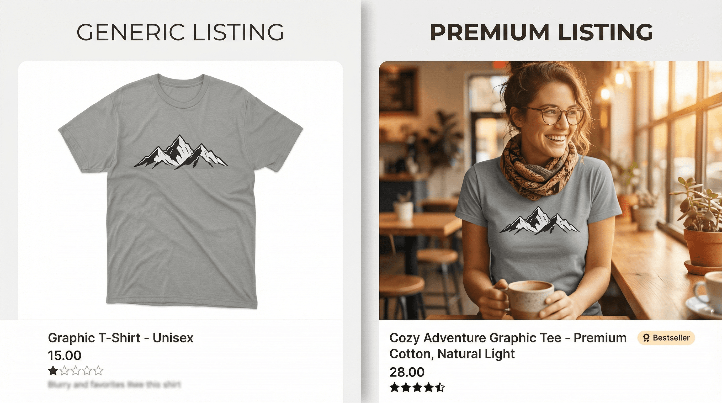 Cover for ListyStyle vs Smartmockups: Why AI-Generated Realistic Scenes Are the Future of POD Product Images